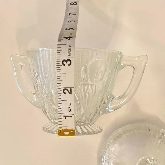 Iris & Herringbone Clear Covered Sugar and Creamer Set - Picture 6 of 15